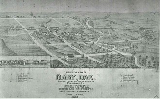 1883 Birds Eye View of Gary